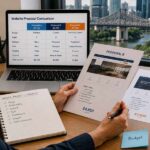 Business owner comparing website proposals and costs in a Brisbane office
