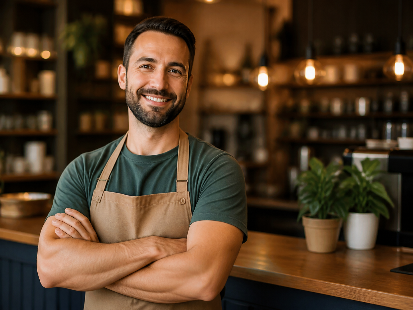 Brisbane small business owner in a local cafe