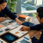 Brisbane small-business collaborators arranging an AI-assisted content plan